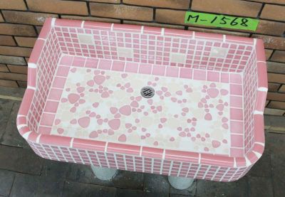 タイル ガーデンシンク　 　ピンク系 タイル ガーデンシンク ピンク系